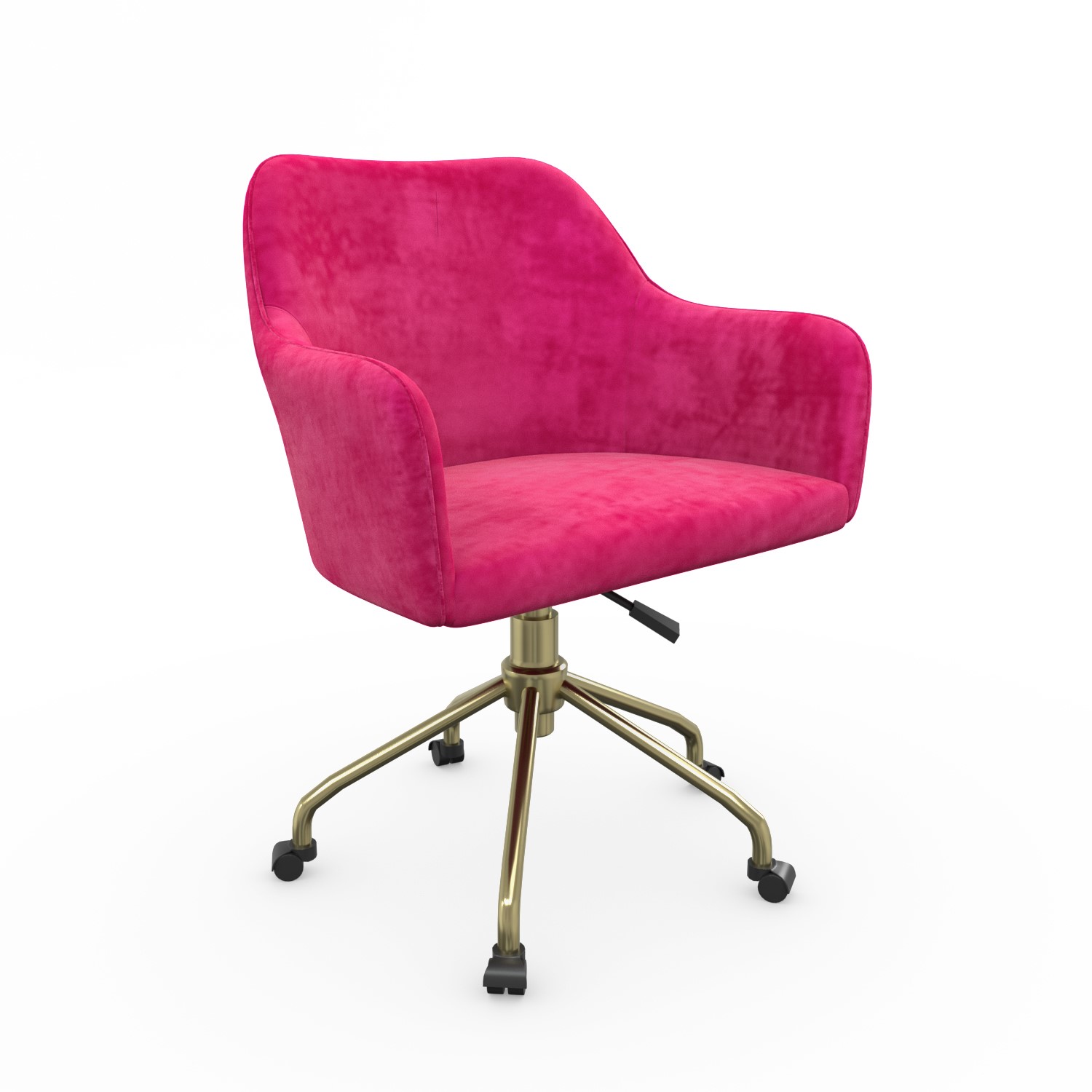 Pink velvet office chair with arms Clearance
