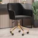 MRL010 Black Velvet Office Chair with Arms - Marley