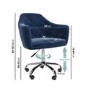 Navy Velvet Button Back Office Chair with Arms - Marley