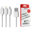 Charge-It 3-in-1 USB Cable - Lightning/USB-C/Micro-USB - 1.2M - Silver