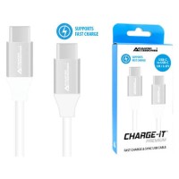 CHARGE-IT Premium 1 Metre USB-C to USB-C Cable - White CHARGE-IT Premium 1 Metre USB-C to USB-C Cable - White
