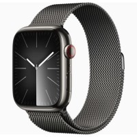 Apple Watch Series 9 GPS + Cellular 41mm Graphite Stainless Steel Case with Graphite Milanese Loop