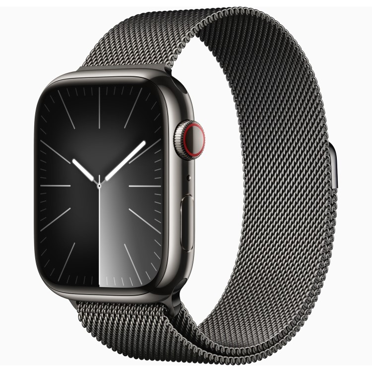 Apple Watch Series 9 GPS + Cellular 41mm Graphite Stainless Steel Case with Graphite Milanese Loop