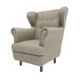 Mink Herringbone Fabric Wingback Armchair - Martha