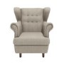 Mink Herringbone Fabric Wingback Armchair - Martha