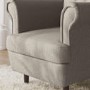 Mink Herringbone Fabric Wingback Armchair - Martha