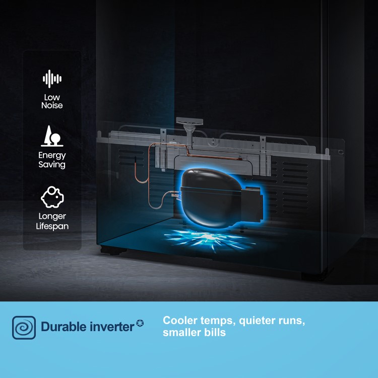 Fridgemaster 441 Litre Side-By-Side American Fridge Freezer - Black