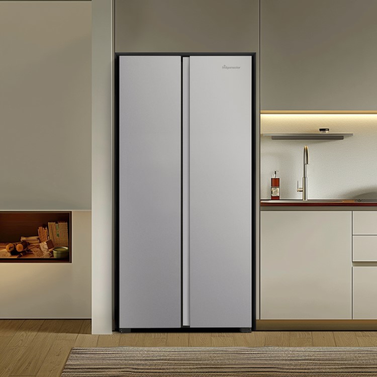Fridgemaster 441 Litre Side-By-Side American Fridge Freezer - Silver