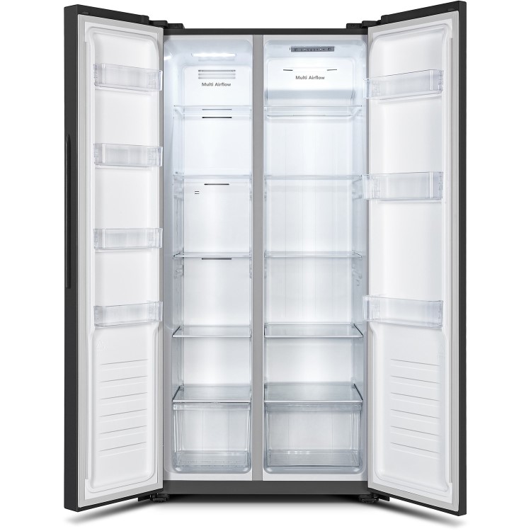 Fridgemaster 428 Litre Side-By-Side American Fridge Freezer - Black