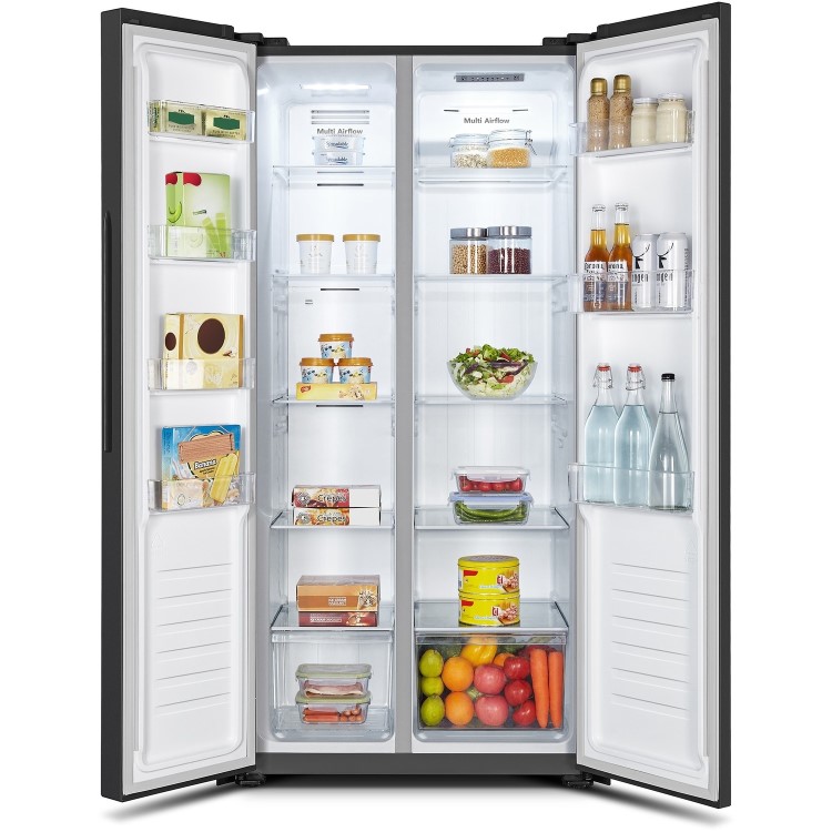 Fridgemaster 428 Litre Side-By-Side American Fridge Freezer - Black