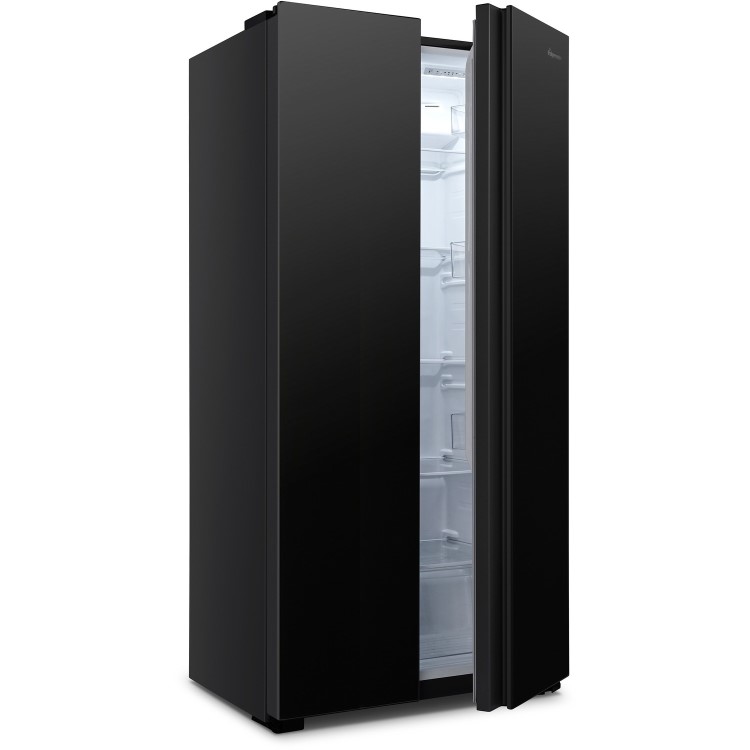 Fridgemaster 428 Litre Side-By-Side American Fridge Freezer - Black
