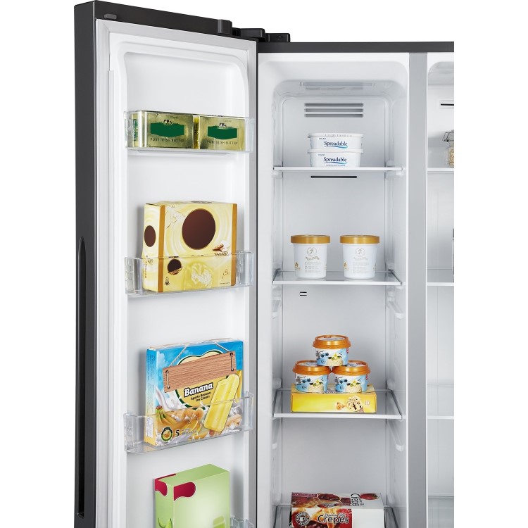 Fridgemaster 428 Litre Side-By-Side American Fridge Freezer - Black