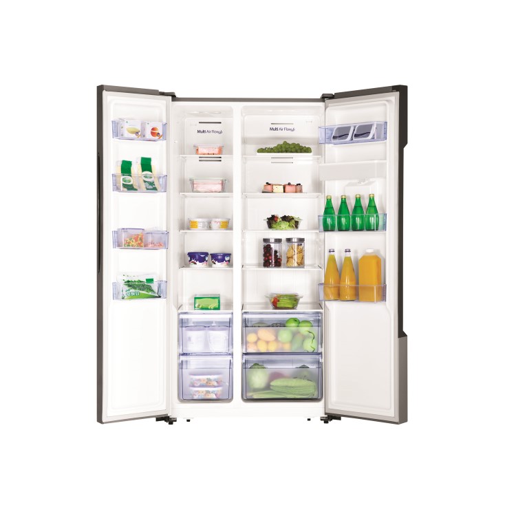 Fridgemaster 514 Litre  Side-by-side American Fridge Freezer - Silver