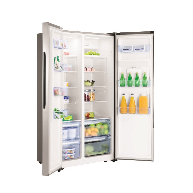 Fridgemaster 514 Litre  Side-by-side American Fridge Freezer - Silver