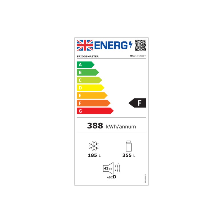 Fridgemaster 514 Litre  Side-by-side American Fridge Freezer - Silver