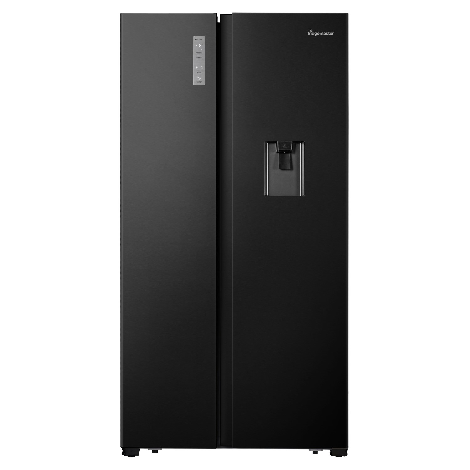 Fridgemaster 519 Litre Side-By-Side American Fridge Freezer - Black