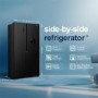 Fridgemaster 544 Litre Side-by-Side American Fridge Freezer - Black