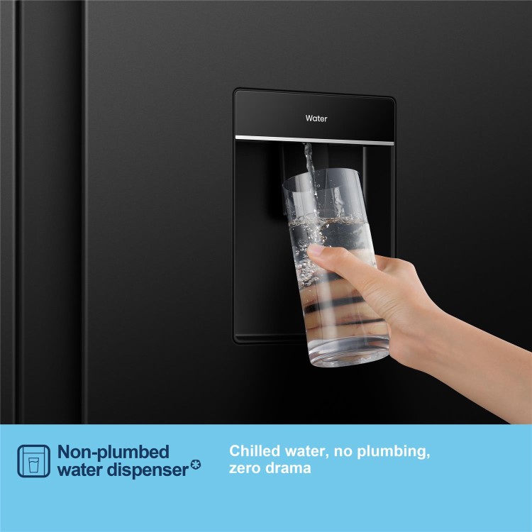 Fridgemaster 544 Litre Side-by-Side American Fridge Freezer - Black