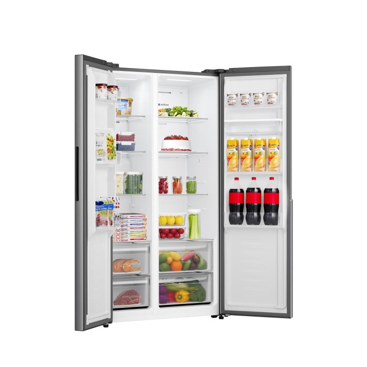 Fridgemaster 544 Litre Side-By-Side American Fridge Freezer - Silver