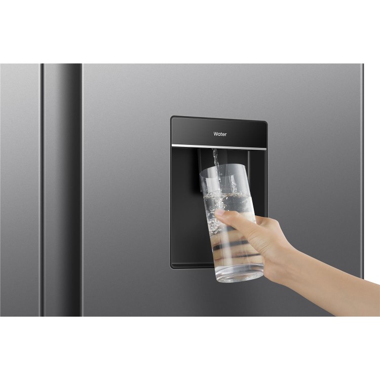 Fridgemaster 544 Litre Side-By-Side American Fridge Freezer - Silver