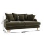 Green Fabric Scatter Back Sofa - Seats 3 - Maisie