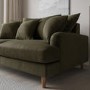 Green Fabric Scatter Back Sofa - Seats 3 - Maisie