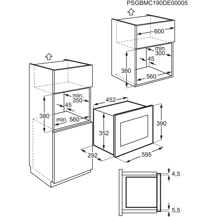 AEG 3000 Series Built-In 700W Microwave - Stainless Steel