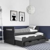 Matisse Captain&#39;s Guest Bed in Dark Grey/Anthracite - Trundle Bed Included