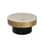 Marble Coffee Table in White with Gold and Black Base - Martina