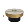 Marble Coffee Table in White with Gold and Black Base - Martina