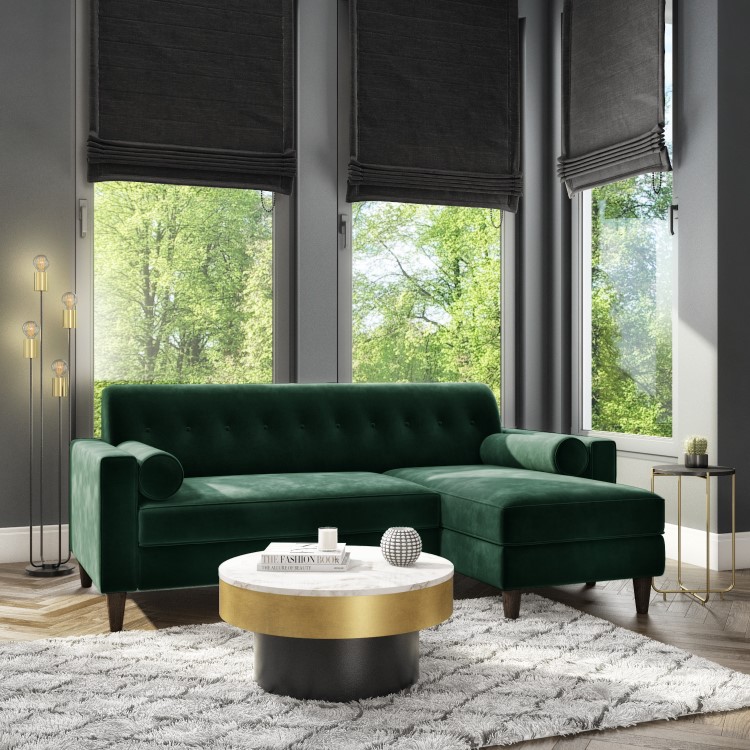 Marble Coffee Table in White with Gold and Black Base - Martina