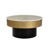 Marble Coffee Table in White with Gold and Black Base - Martina