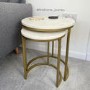 Round White Marble Nest of Side Tables - Martina