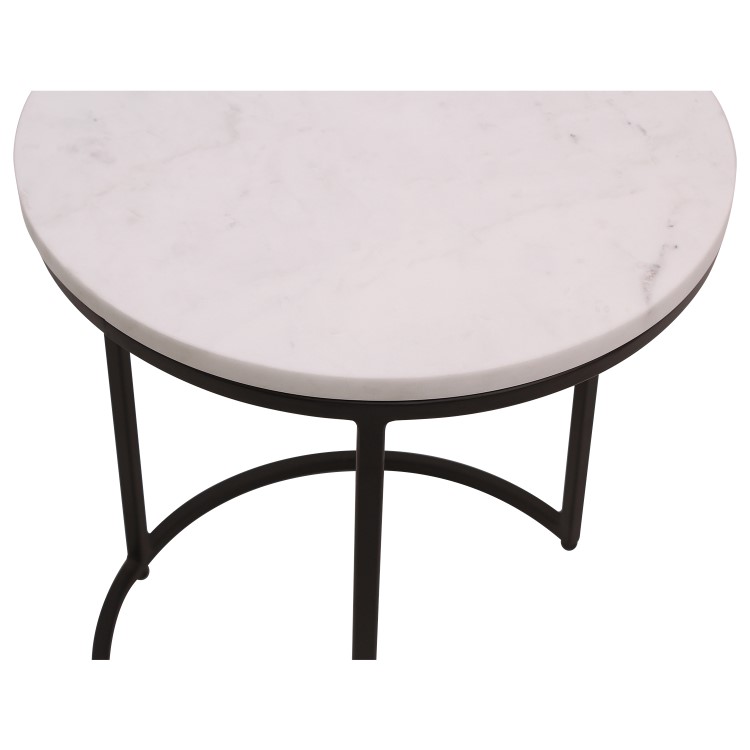 Round White Marble Nest of 2 Side Tables - Martina