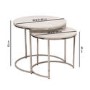Large White Marble Nesting Tables with Silver Base - Set of 2 - Martina