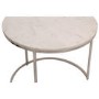 Large White Marble Nesting Tables with Silver Base - Set of 2 - Martina
