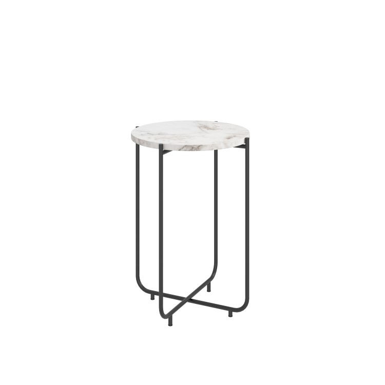Round White Marble Side Table - Martina