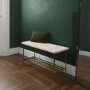 White Marble Hallway Bench with Shoe Rack - Seats 3 - Martina