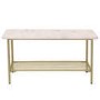 White Marble Hallway Bench with Shoe Rack - Seats 3 - Martina