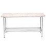 White Marble Hallway Bench with Shoe Rack - Martina