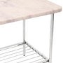 White Marble Hallway Bench with Shoe Rack - Martina