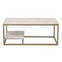 Large Rectangle White Marble Coffee Table with Storage - Martina