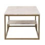 Large Rectangle White Marble Coffee Table with Storage - Martina