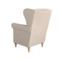 Beige Woven Fabric Wingback Armchair - Martha
