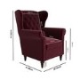 Burgundy Velvet Wingback Armchair - Martha