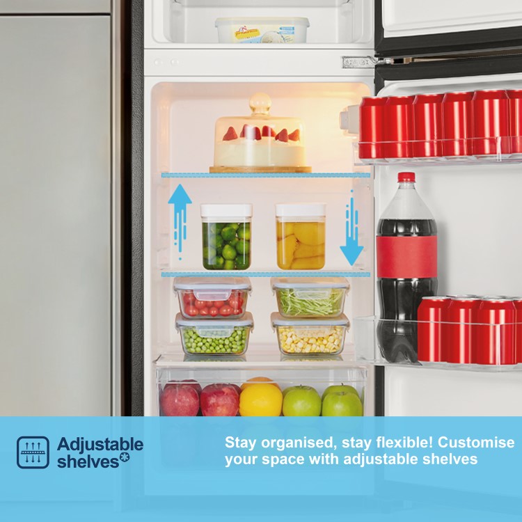 Fridgemaster 124 Litre 80/20 Top Mount Freestanding Fridge Freezer - Black