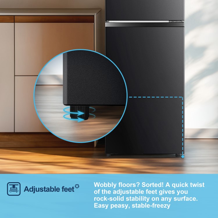 Fridgemaster 124 Litre 80/20 Top Mount Freestanding Fridge Freezer - Black