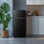 Fridgemaster 124 Litre 80/20 Top Mount Freestanding Fridge Freezer - Black