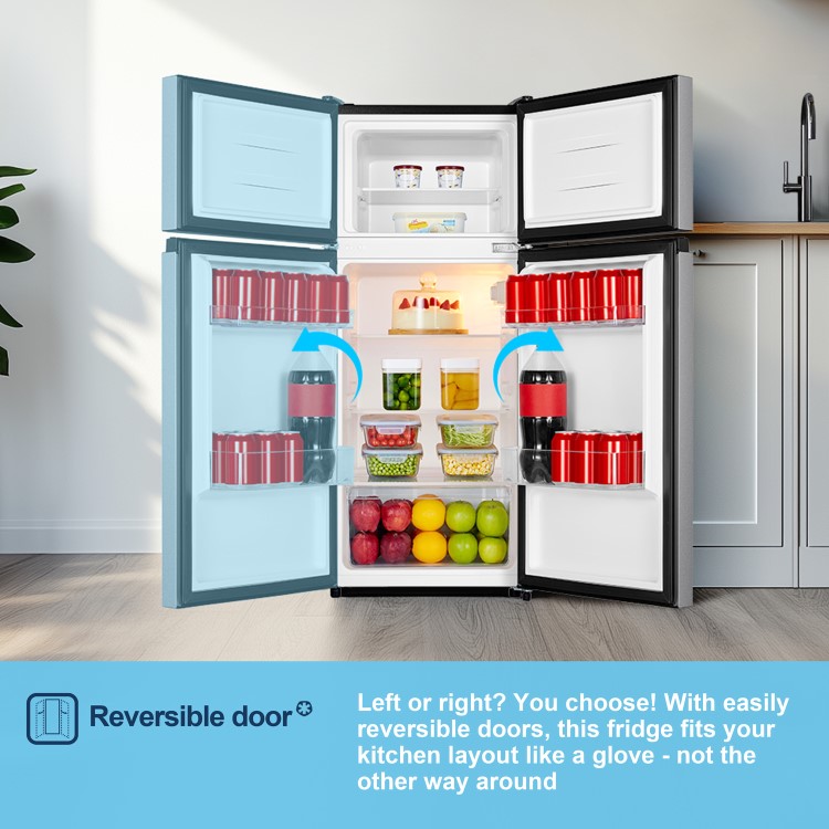 Fridgemaster 124 Litre 80/20 Top Mount Freestanding Fridge Freezer - Silver