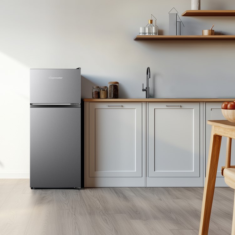 Fridgemaster 124 Litre 80/20 Top Mount Freestanding Fridge Freezer - Silver